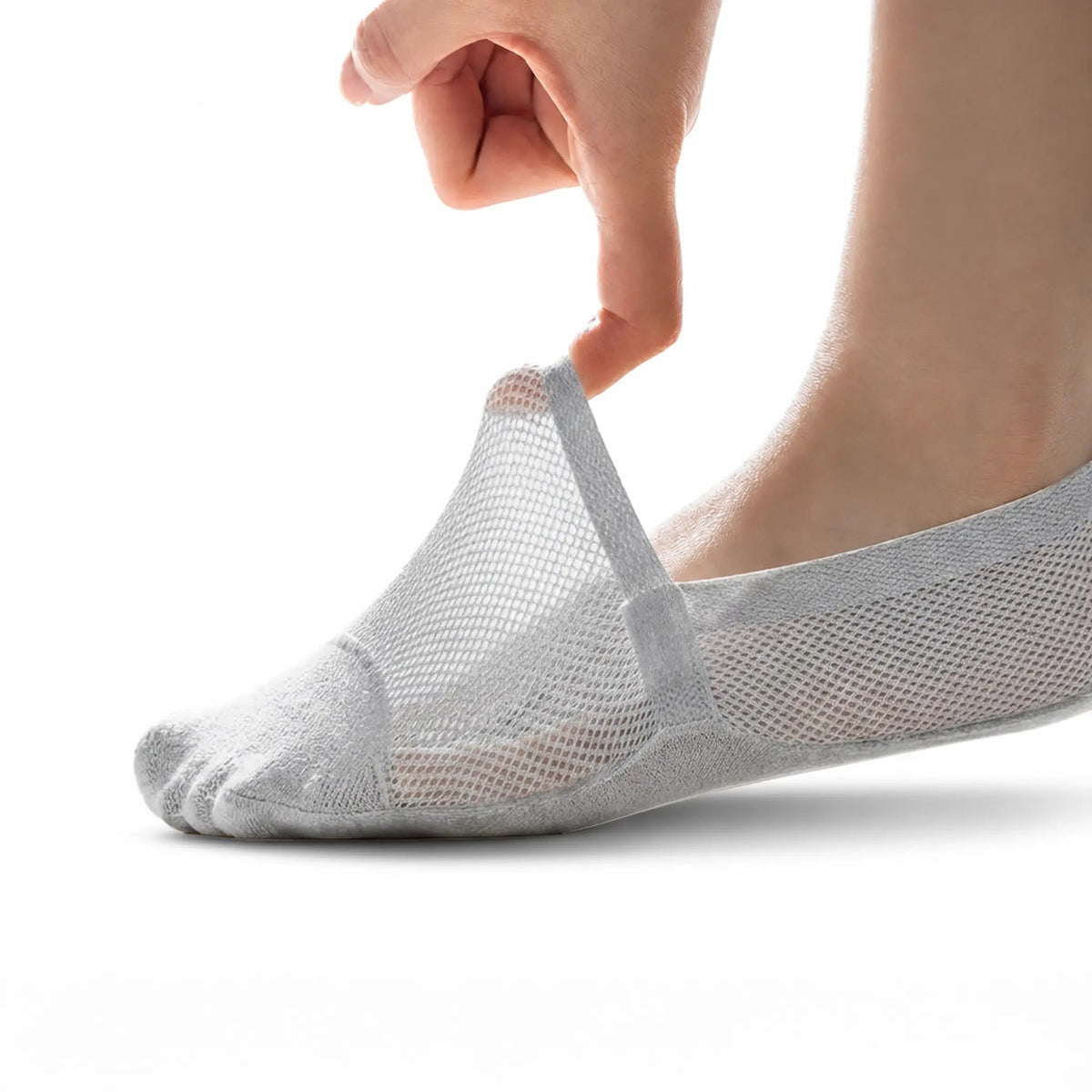 Aeris Chaussettes Invisibles Antidérapantes en Maille Aérée avec Bout Renforcé en Coton pour Pieds au Frais - Hommfer