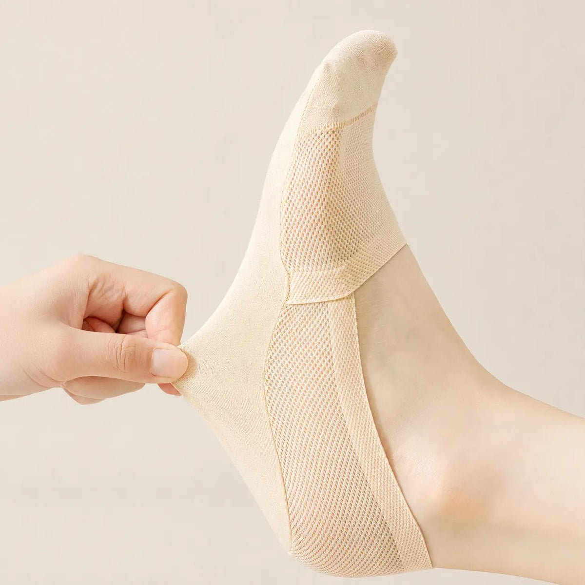 Aeris Chaussettes Invisibles Antidérapantes en Maille Aérée avec Bout Renforcé en Coton pour Pieds au Frais - Hommfer