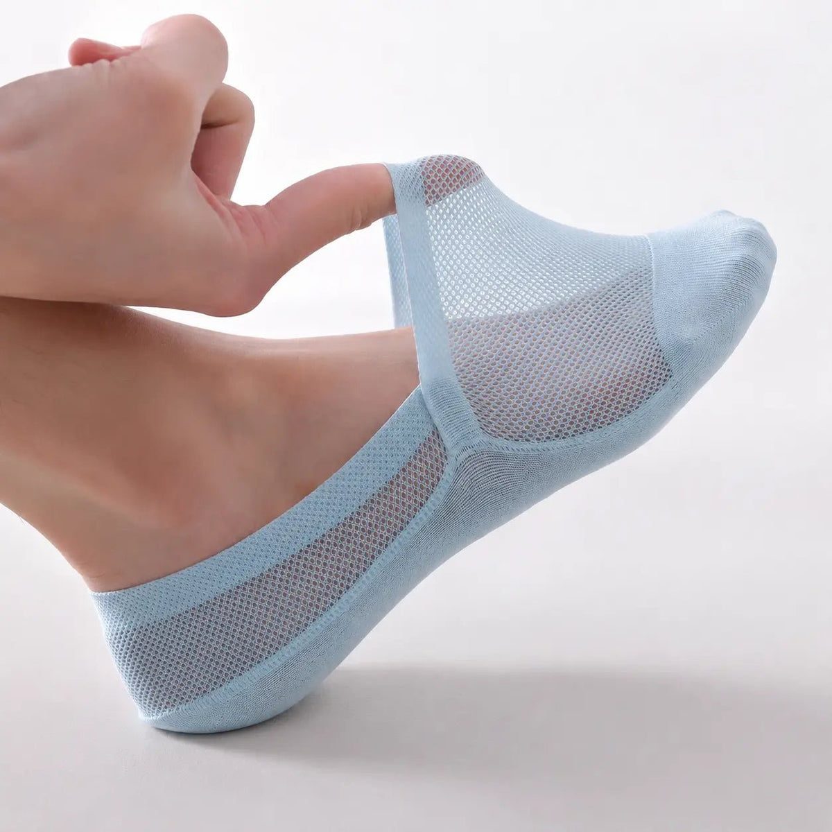 Aeris Chaussettes Invisibles Antidérapantes en Maille Aérée avec Bout Renforcé en Coton pour Pieds au Frais - Hommfer
