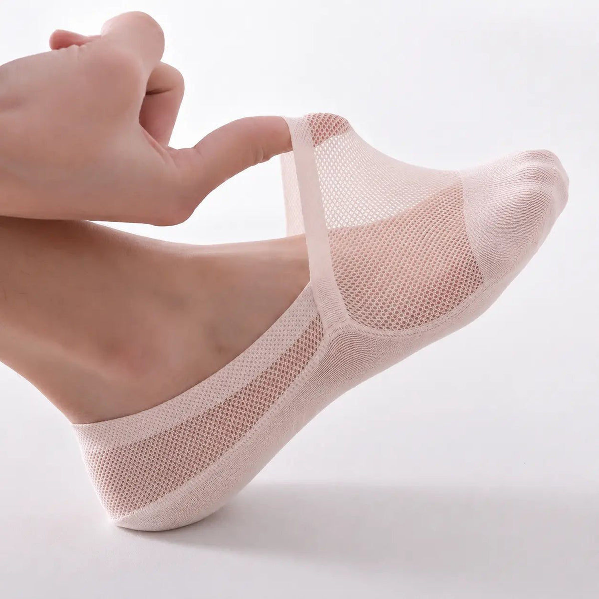 Aeris Chaussettes Invisibles Antidérapantes en Maille Aérée avec Bout Renforcé en Coton pour Pieds au Frais - Hommfer