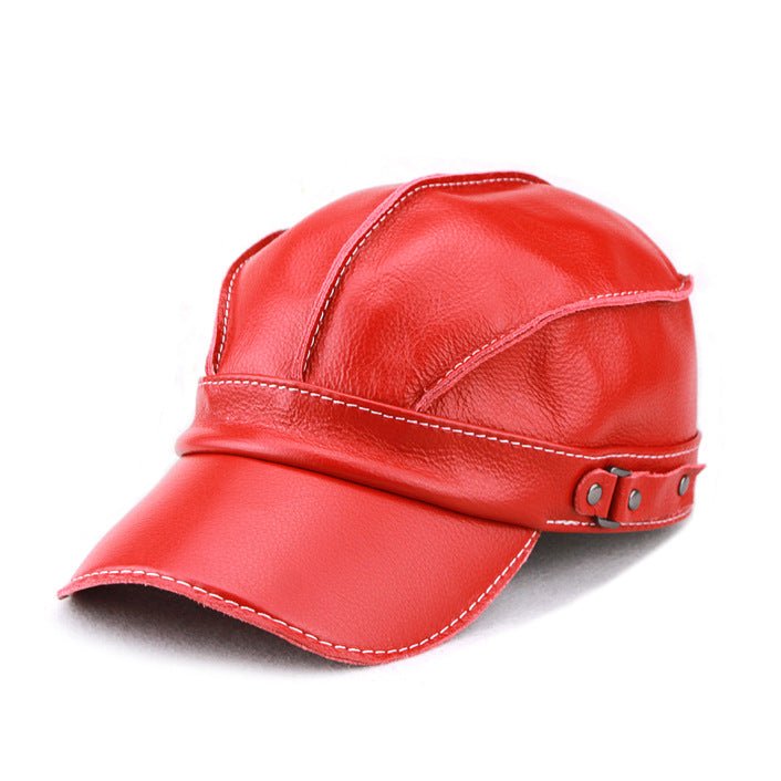 Arden Casquette en cuir véritable doublée avec protège-oreilles rabattables et boucle ajustable - Hommfer