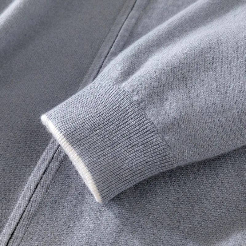 Arden Ensemble de Survêtement en Laine Mérinos, Veste Zippée et Pantalon à Cordon pour Chaleur sans Lourdeur - Hommfer