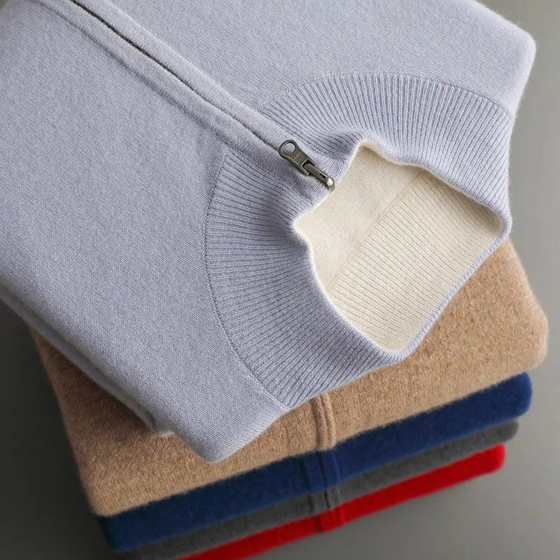 Arden Ensemble de Survêtement en Laine Mérinos, Veste Zippée et Pantalon à Cordon pour Chaleur sans Lourdeur - Hommfer