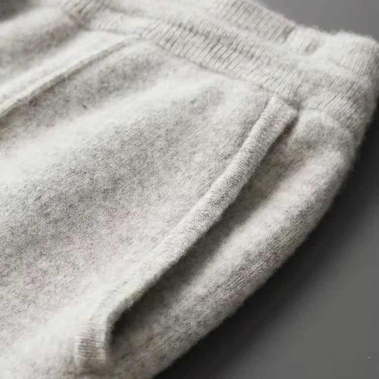 Arden Ensemble de Survêtement en Laine Mérinos, Veste Zippée et Pantalon à Cordon pour Chaleur sans Lourdeur - Hommfer