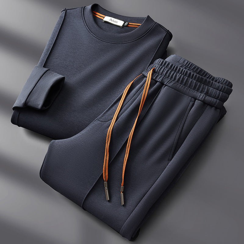 Arden Loungewear Set in Breathable Silk-Cotton Blend with Crewneck Sweatshirt and Straight-Leg Sweatpants - Hommfer