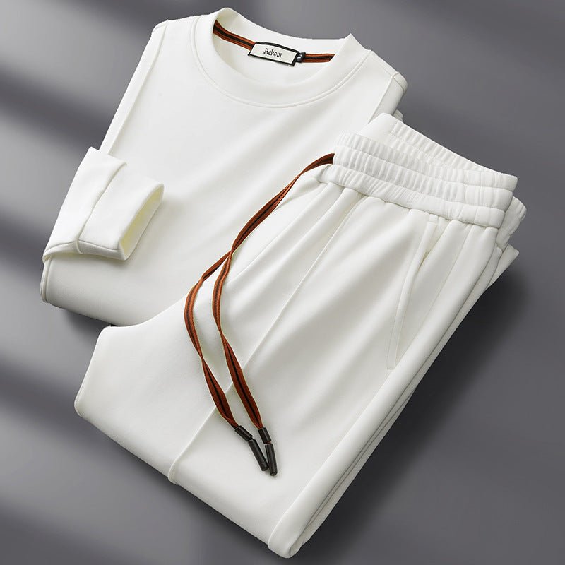 Arden Loungewear Set in Breathable Silk-Cotton Blend with Crewneck Sweatshirt and Straight-Leg Sweatpants - Hommfer