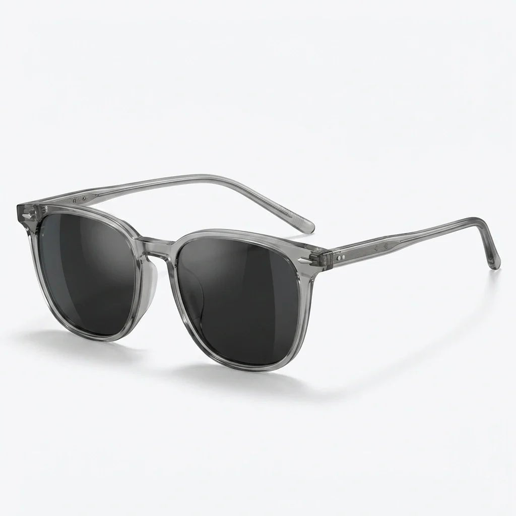 Arden Lunettes de soleil unisexe à verres miroir anti-UV, monture olive translucide et branches en écaille de tortue - Hommfer