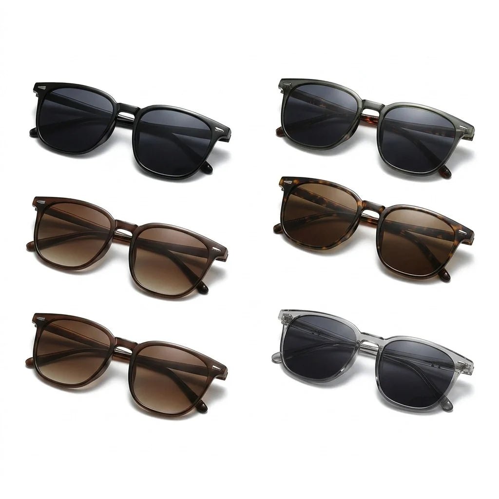 Arden Lunettes de soleil unisexe à verres miroir anti-UV, monture olive translucide et branches en écaille de tortue - Hommfer