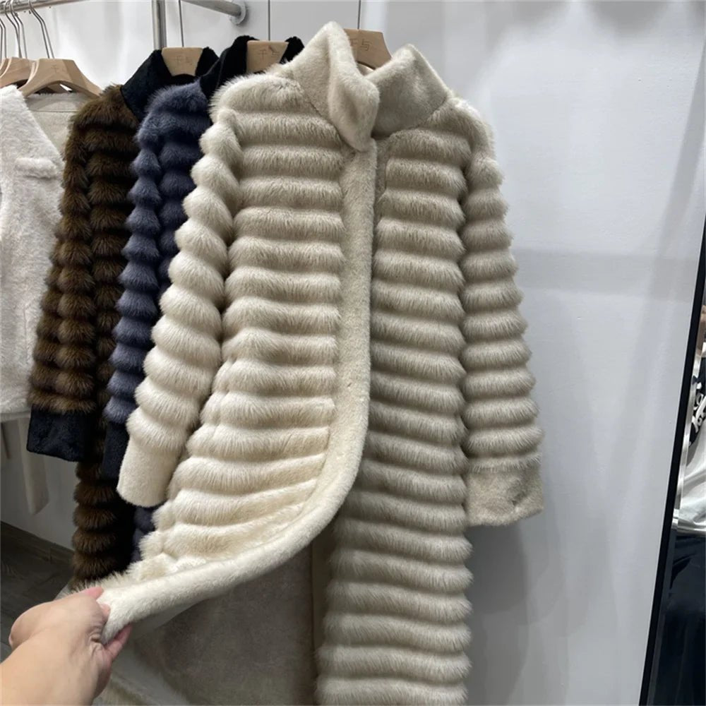 Arden Manteau Long en Fausse Fourrure de Vison pour un Hiver au Chaud - Hommfer