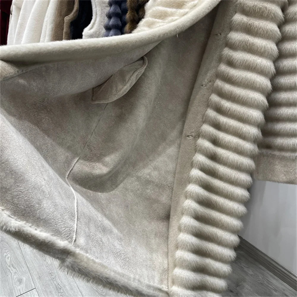 Arden Manteau Long en Fausse Fourrure de Vison pour un Hiver au Chaud - Hommfer