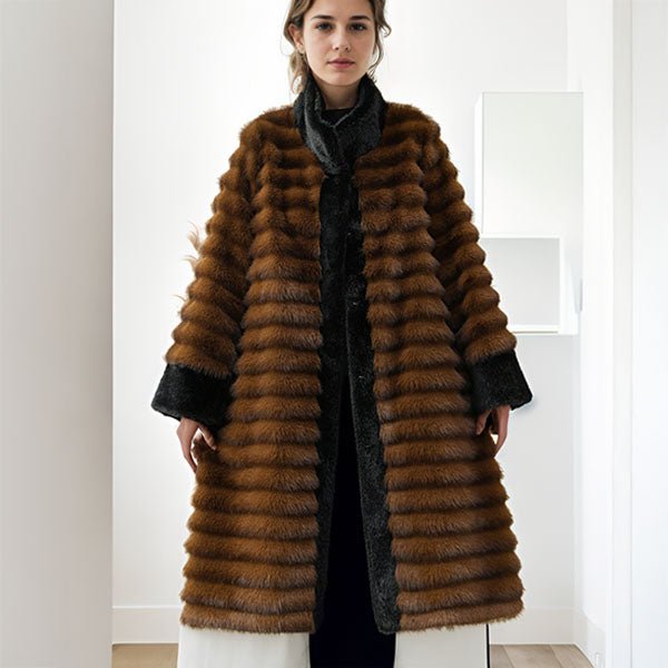 Arden Manteau Long en Fausse Fourrure de Vison pour un Hiver au Chaud - Hommfer