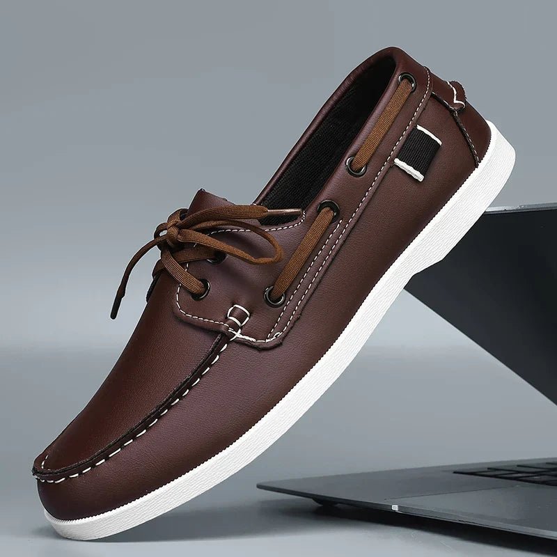 Arden Mocassins en cuir lisse à semelle intérieure rembourrée pour confort toute la journée - Hommfer
