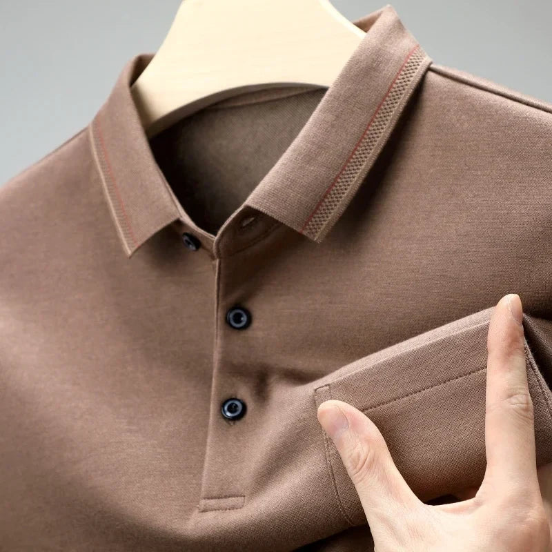 Arden Polo à Manches Longues en Coton 100 % conçu pour durer jusqu’à 10 ans - Hommfer