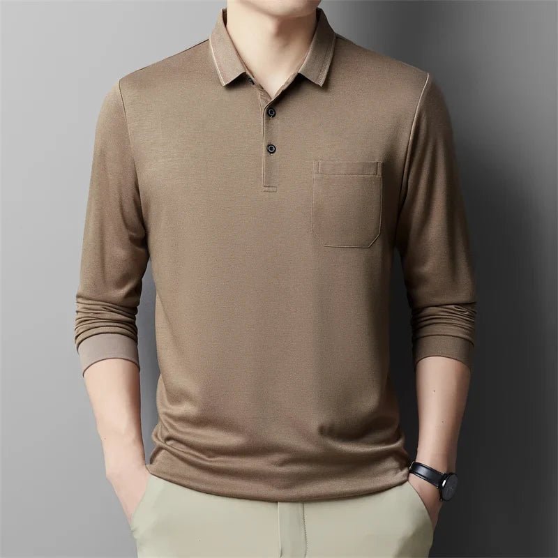 Arden Polo à Manches Longues en Coton 100 % conçu pour durer jusqu’à 10 ans - Hommfer