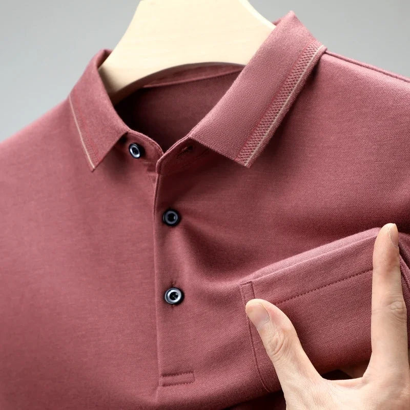 Arden Polo à Manches Longues en Coton 100 % conçu pour durer jusqu’à 10 ans - Hommfer