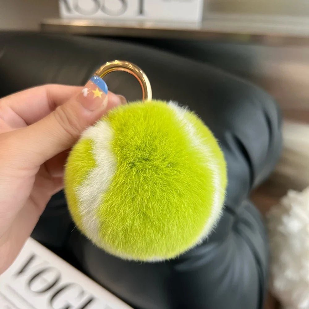 Arden Porte-clés Balle de Tennis en Peluche Ultra-Douce avec Attache Robuste pour Sac et Clés - Hommfer