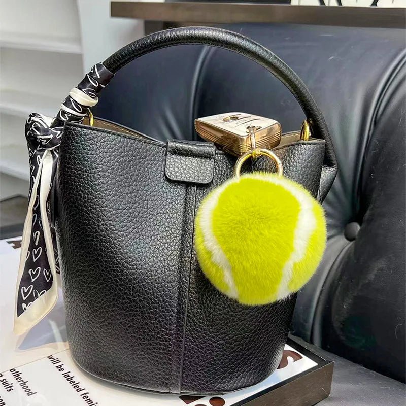 Arden Porte-clés Balle de Tennis en Peluche Ultra-Douce avec Attache Robuste pour Sac et Clés - Hommfer