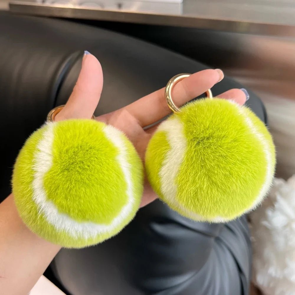 Arden Porte-clés Balle de Tennis en Peluche Ultra-Douce avec Attache Robuste pour Sac et Clés - Hommfer