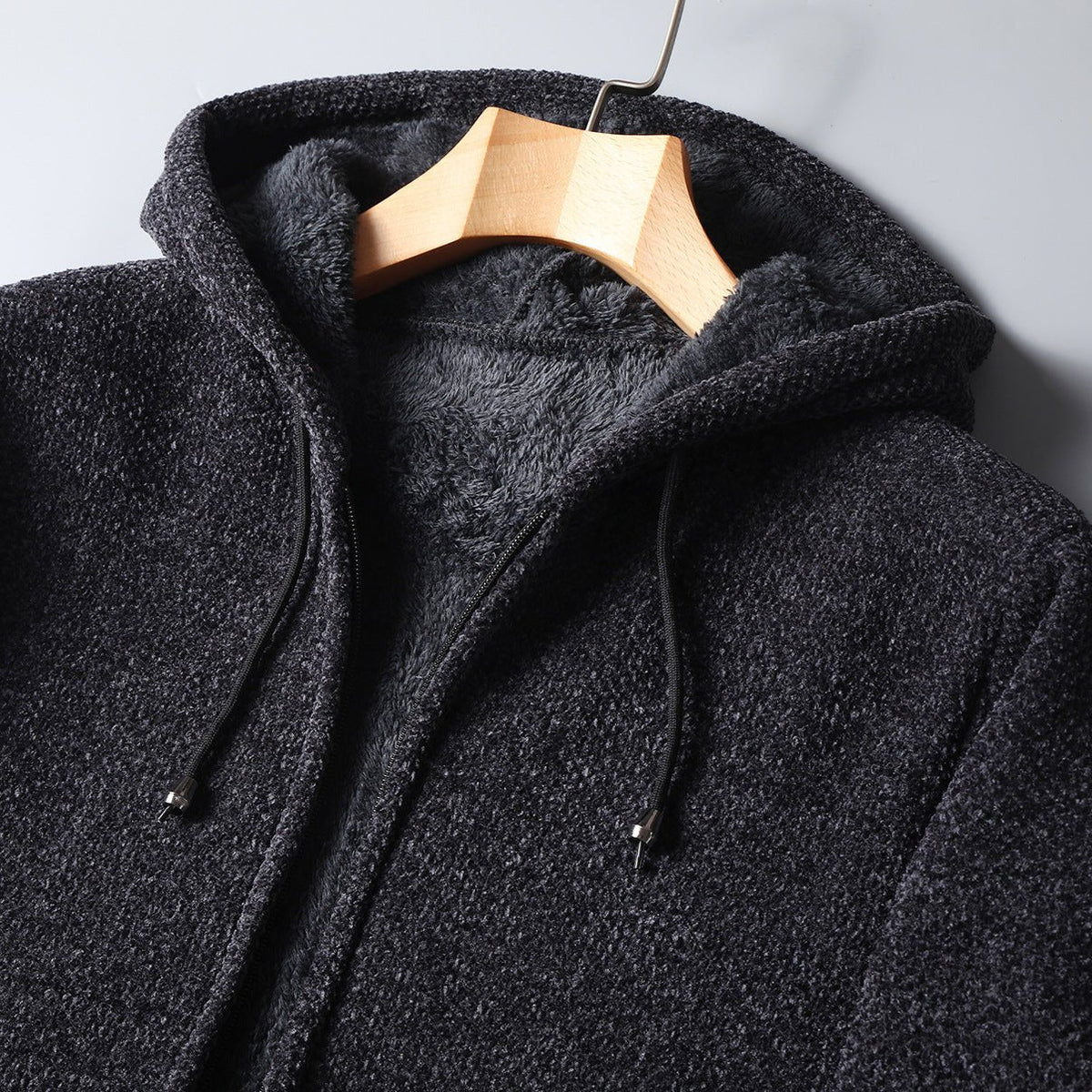 Arden Veste à Capuche Zippée en Laine Mélangée Doublée en Polaire pour Temps Froid - Hommfer