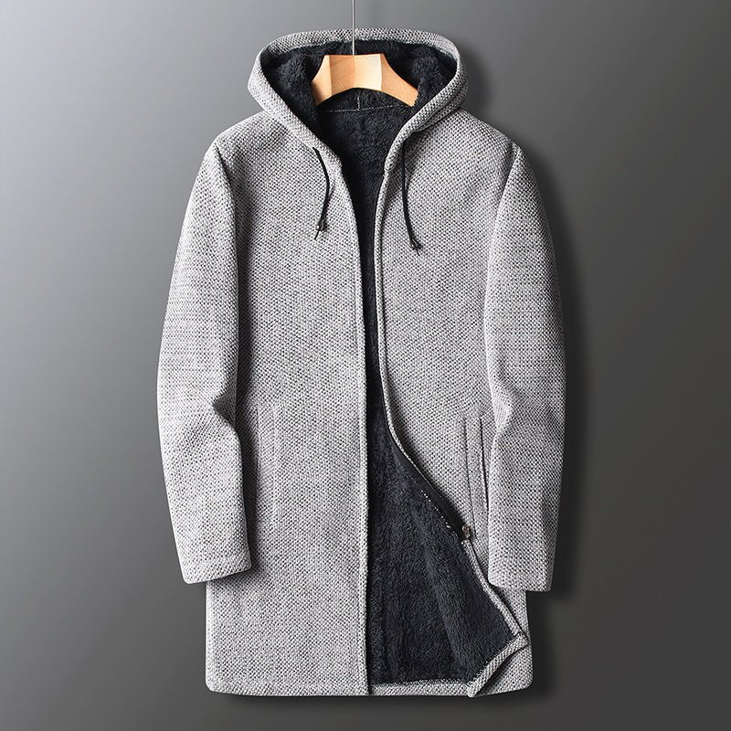 Arden Veste à Capuche Zippée en Laine Mélangée Doublée en Polaire pour Temps Froid - Hommfer