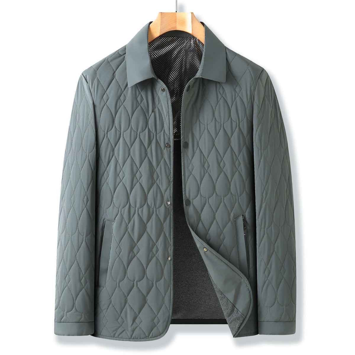 Arden Veste matelassée à losanges, doublure en peluche douce et poches zippées pour une chaleur sans volume - Hommfer