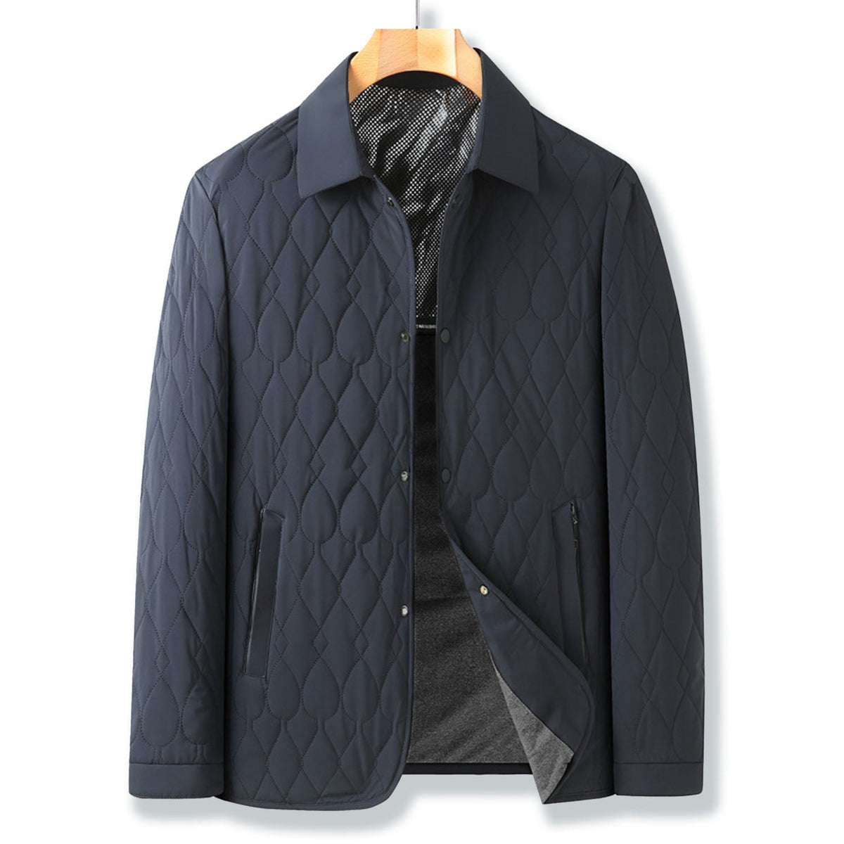 Arden Veste matelassée à losanges, doublure en peluche douce et poches zippées pour une chaleur sans volume - Hommfer