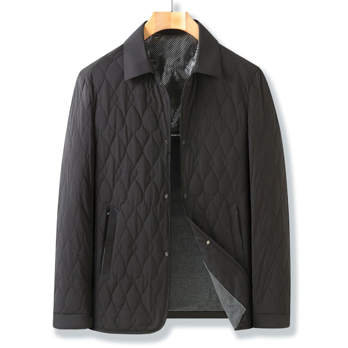 Arden Veste matelassée à losanges, doublure en peluche douce et poches zippées pour une chaleur sans volume - Hommfer