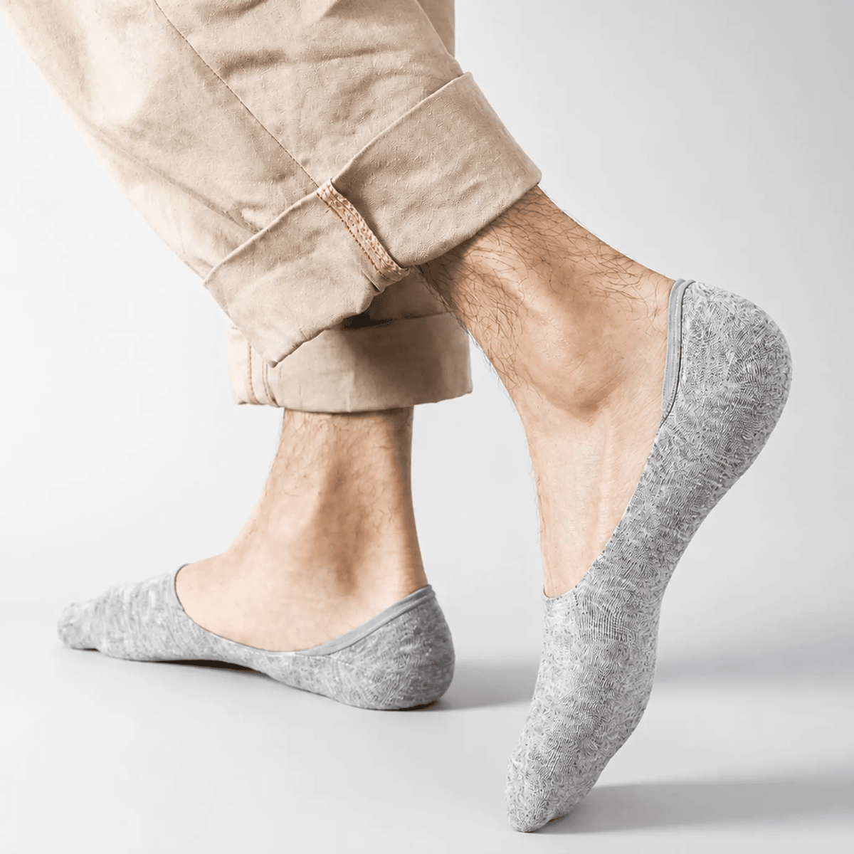 Aubin Chaussettes Invisibles en Coton Bio Respirant avec Talon Antidérapant Breveté pour un maintien toute la journée - Hommfer