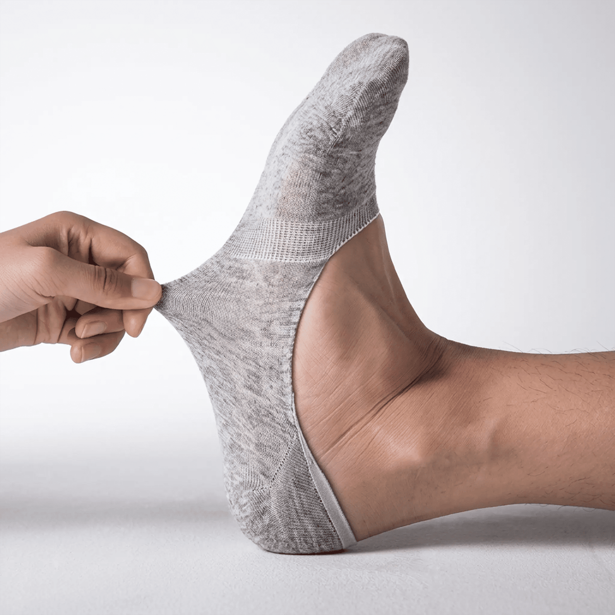 Aubin Chaussettes Invisibles en Coton Bio Respirant avec Talon Antidérapant Breveté pour un maintien toute la journée - Hommfer