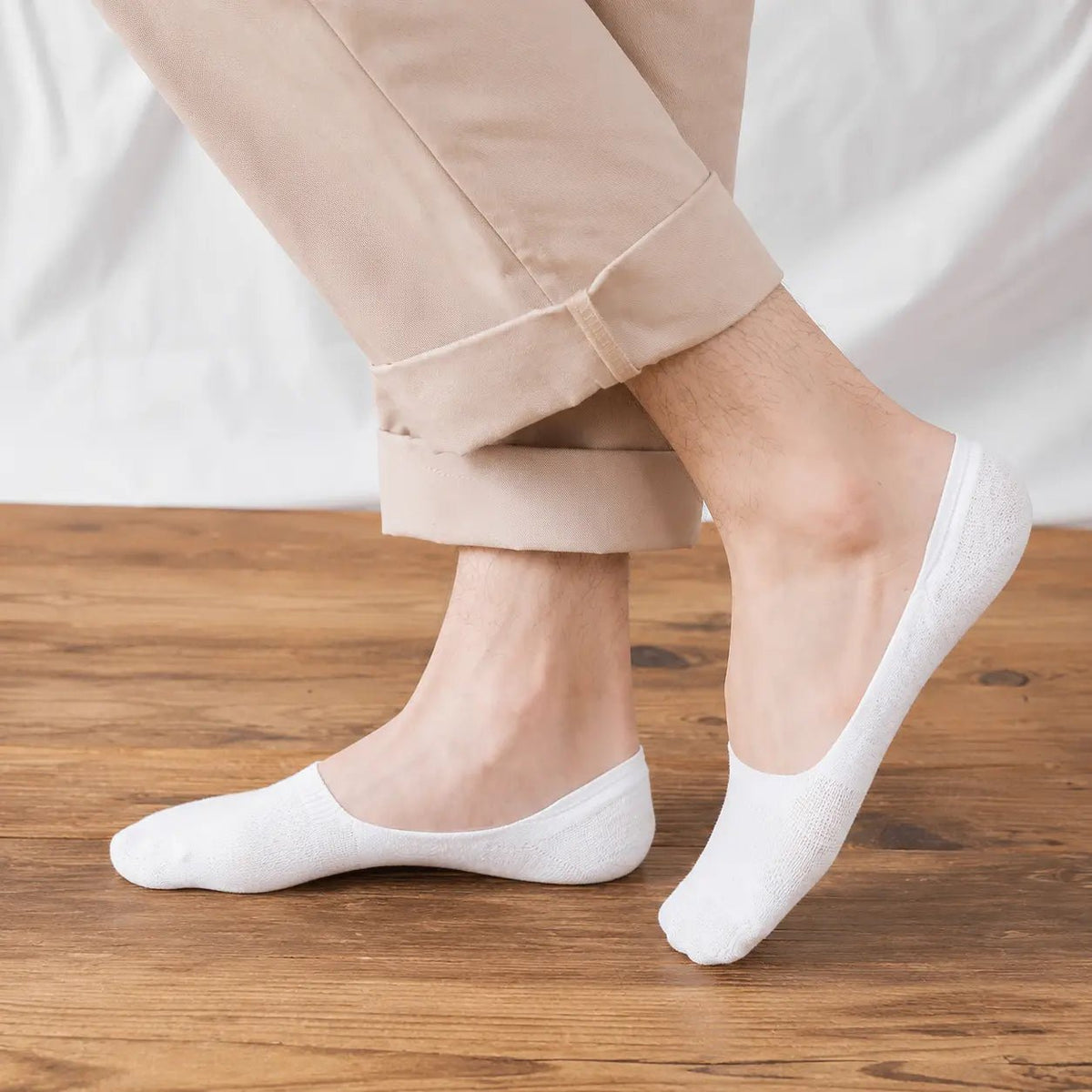Aubin Chaussettes Invisibles en Coton Bio Respirant avec Talon Antidérapant Breveté pour un maintien toute la journée - Hommfer