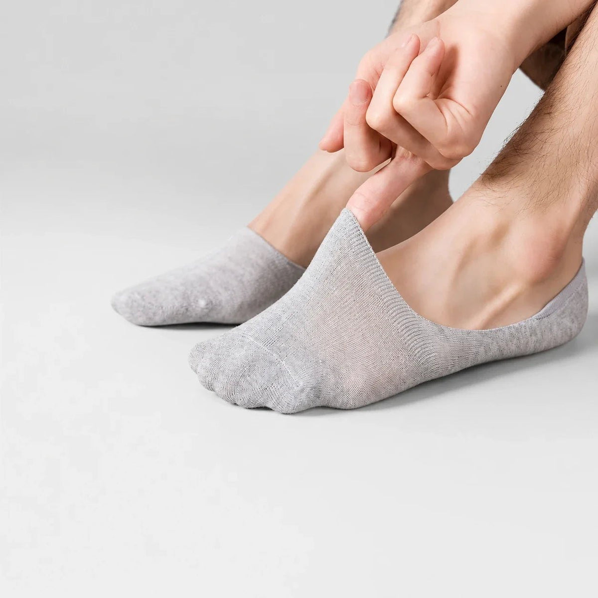 Aubin Chaussettes Invisibles en Coton Bio Respirant avec Talon Antidérapant Breveté pour un maintien toute la journée - Hommfer