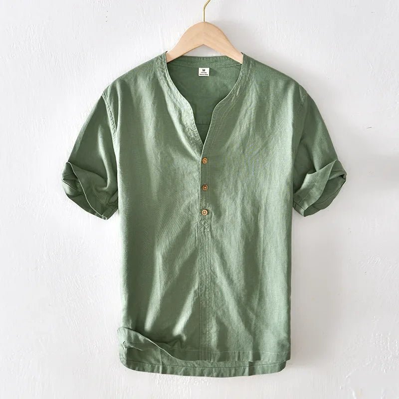 Aubin Chemise en lin-coton respirante à coupe décontractée pour temps chaud - Hommfer
