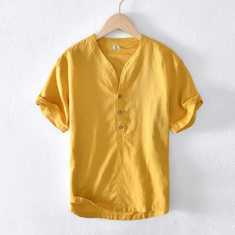 Aubin Chemise en lin-coton respirante à coupe décontractée pour temps chaud - Hommfer