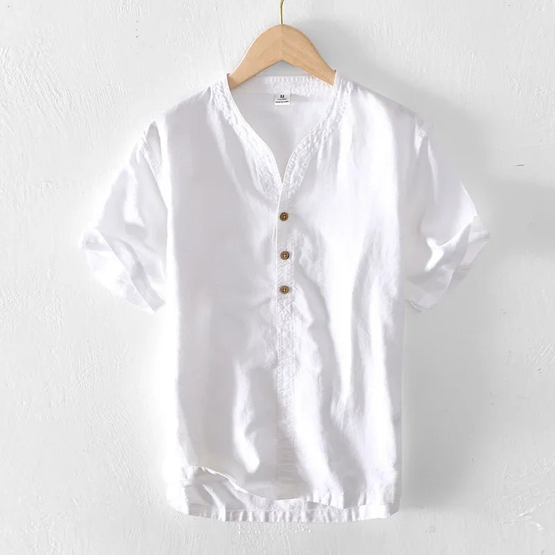 Aubin Chemise en lin-coton respirante à coupe décontractée pour temps chaud - Hommfer