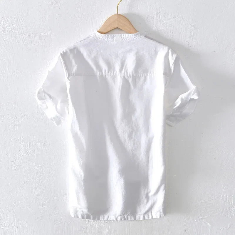Aubin Chemise en lin-coton respirante à coupe décontractée pour temps chaud - Hommfer