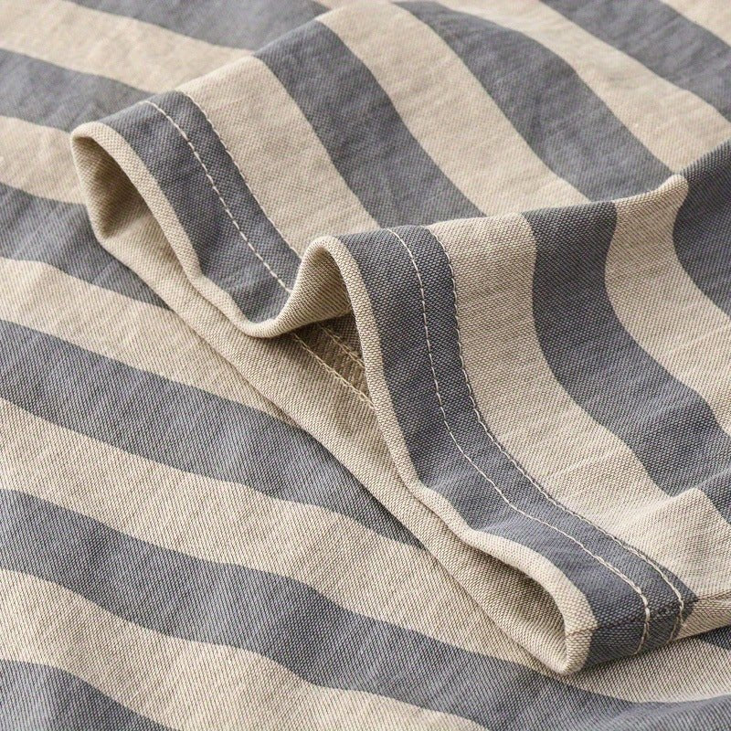 Auden Striped Slim Fit Shirt in Cotton-Silk for Moisture-Wicking, Quick-Dry Comfort - Hommfer
