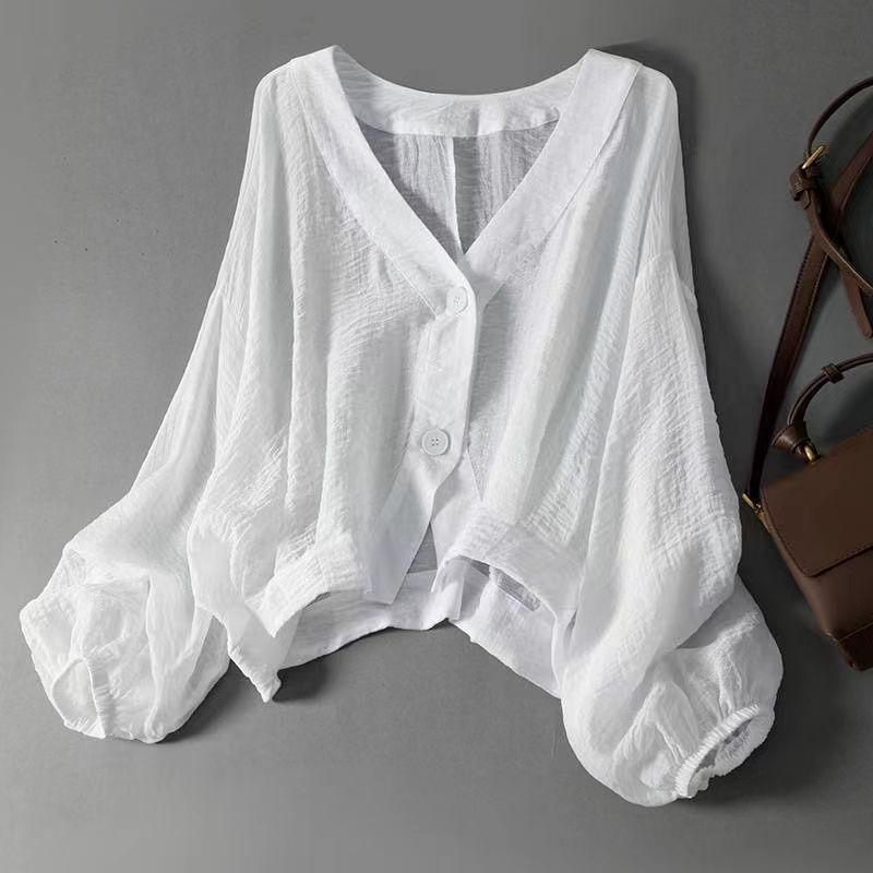 Aurore Blouse en Lin Naturel à Manches Chauve-Souris pour un Confort Respirant - Hommfer