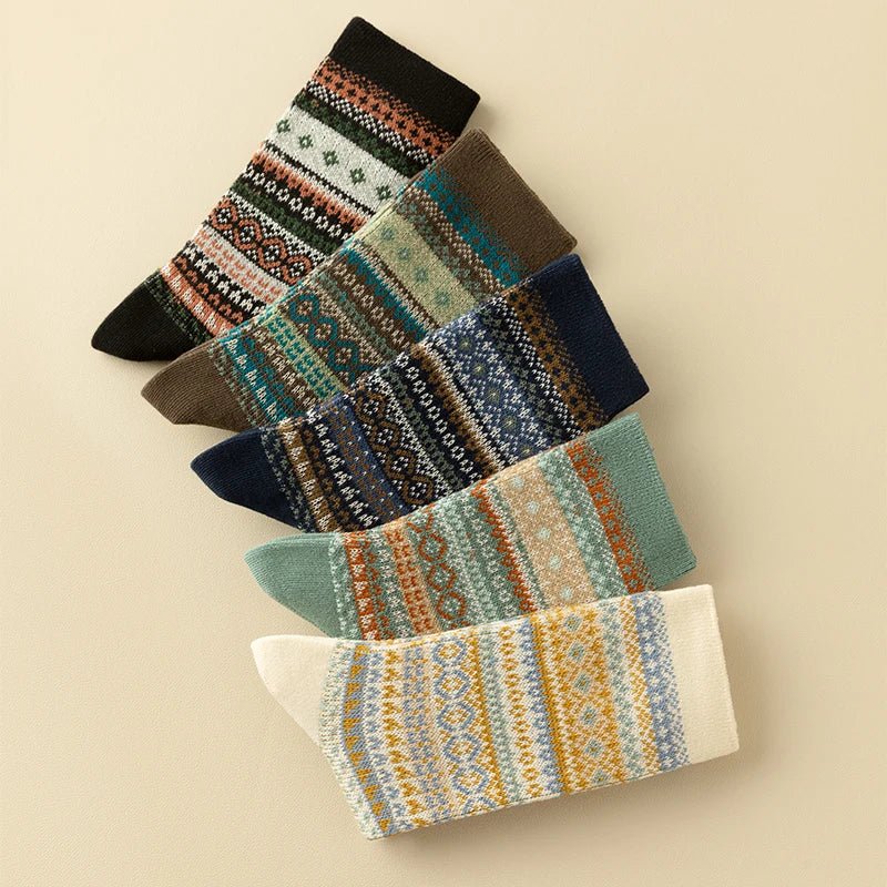 Aveline Chaussettes d’hiver en coton épais avec talons et orteils renforcés pour femme - Hommfer