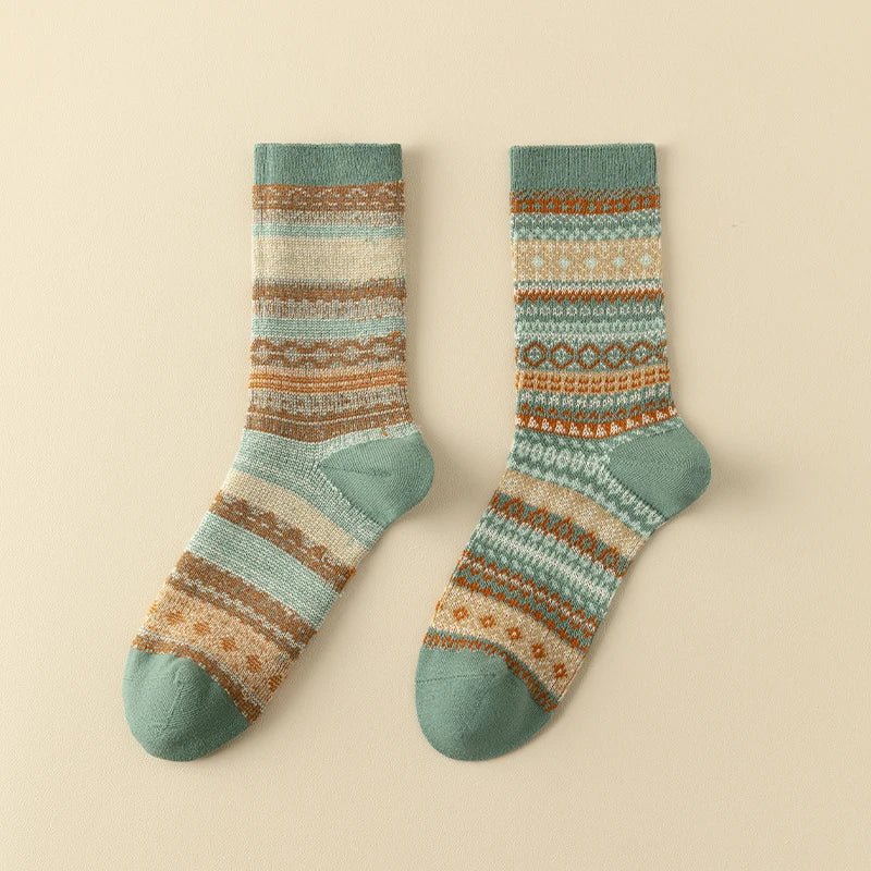 Aveline Chaussettes d’hiver en coton épais avec talons et orteils renforcés pour femme - Hommfer