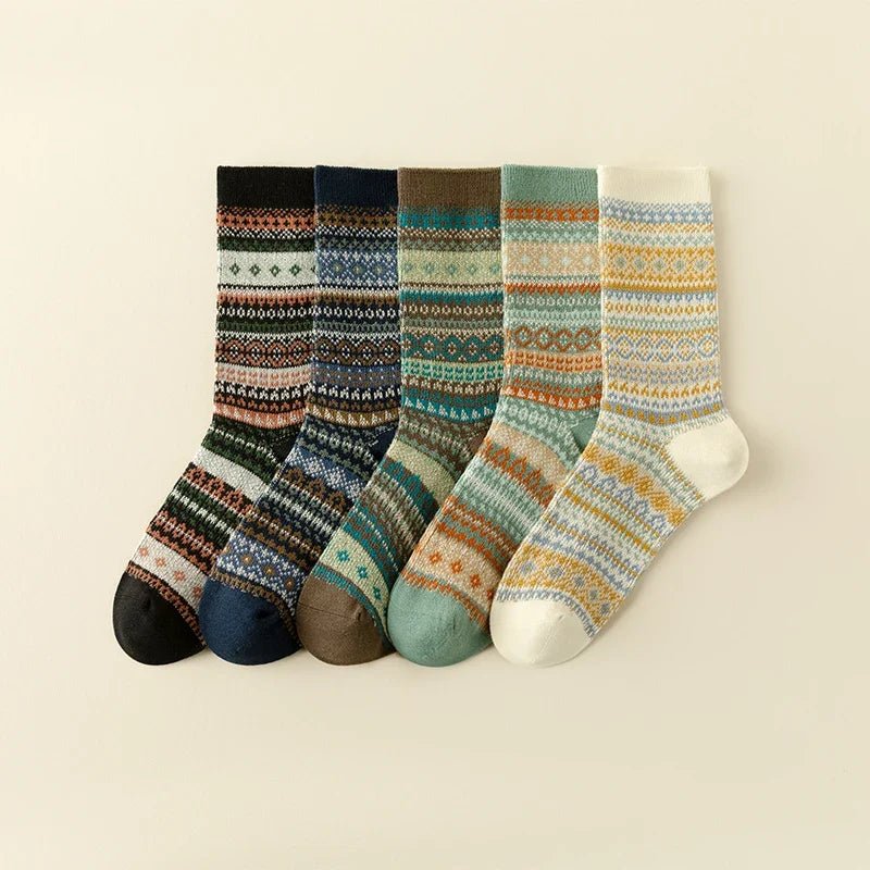 Aveline Chaussettes d’hiver en coton épais avec talons et orteils renforcés pour femme - Hommfer