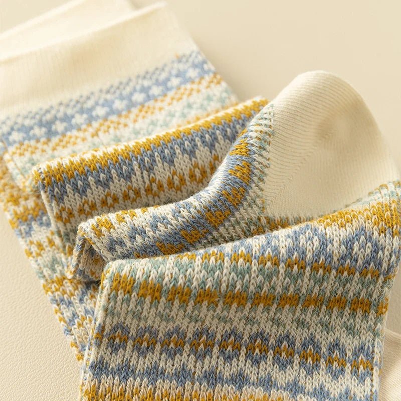 Aveline Chaussettes d’hiver en coton épais avec talons et orteils renforcés pour femme - Hommfer