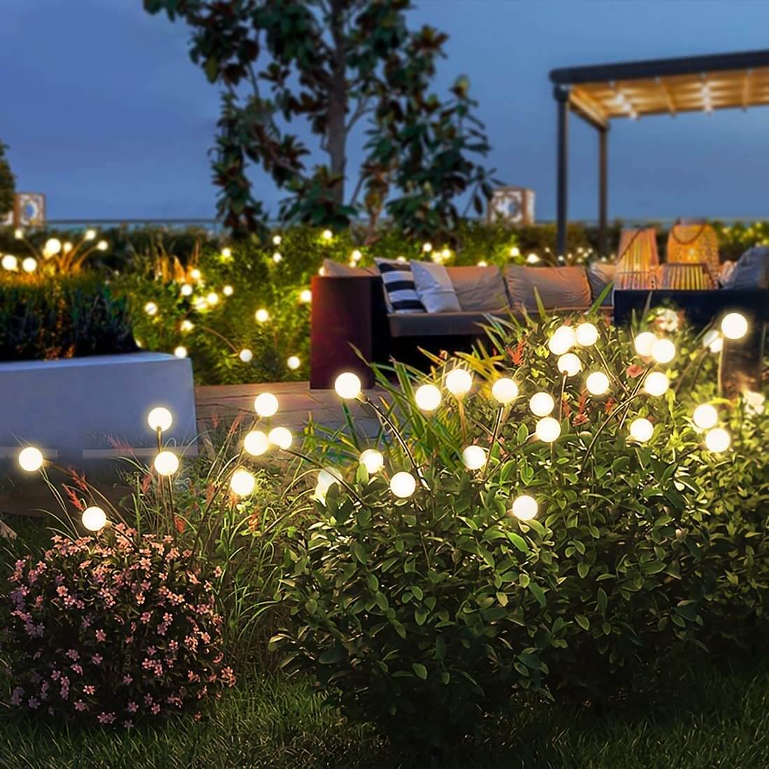 Balises solaires LED de jardin étanches 120 lumens à planter pour allées et terrasses - Hommfer