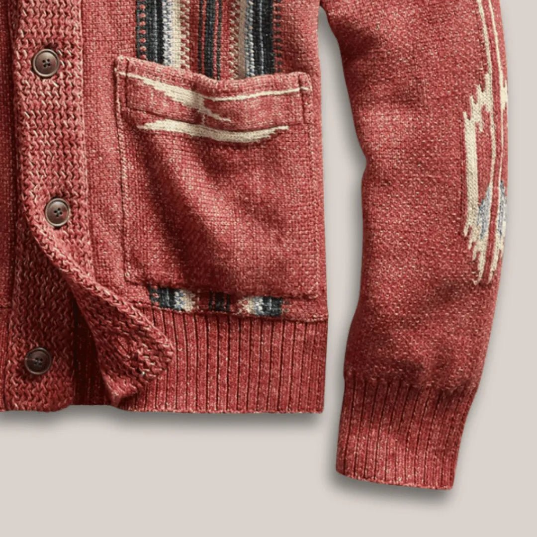 Bastien Cardigan en mélange de laine vierge avec jacquard vintage pour une chaleur respirante toute l’année - Hommfer