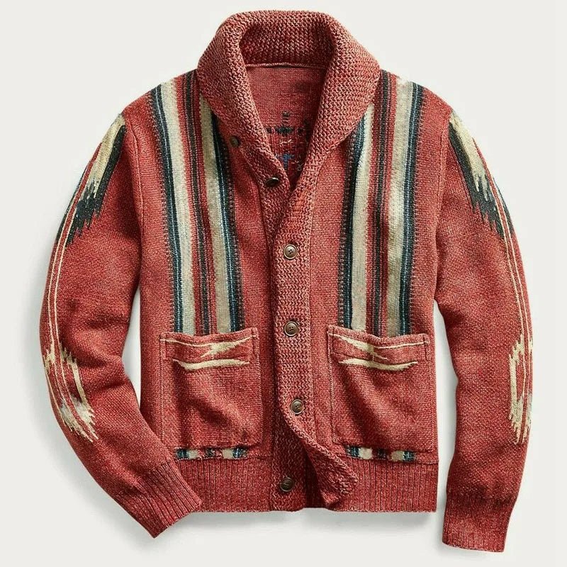 Bastien Cardigan en mélange de laine vierge avec jacquard vintage pour une chaleur respirante toute l’année - Hommfer