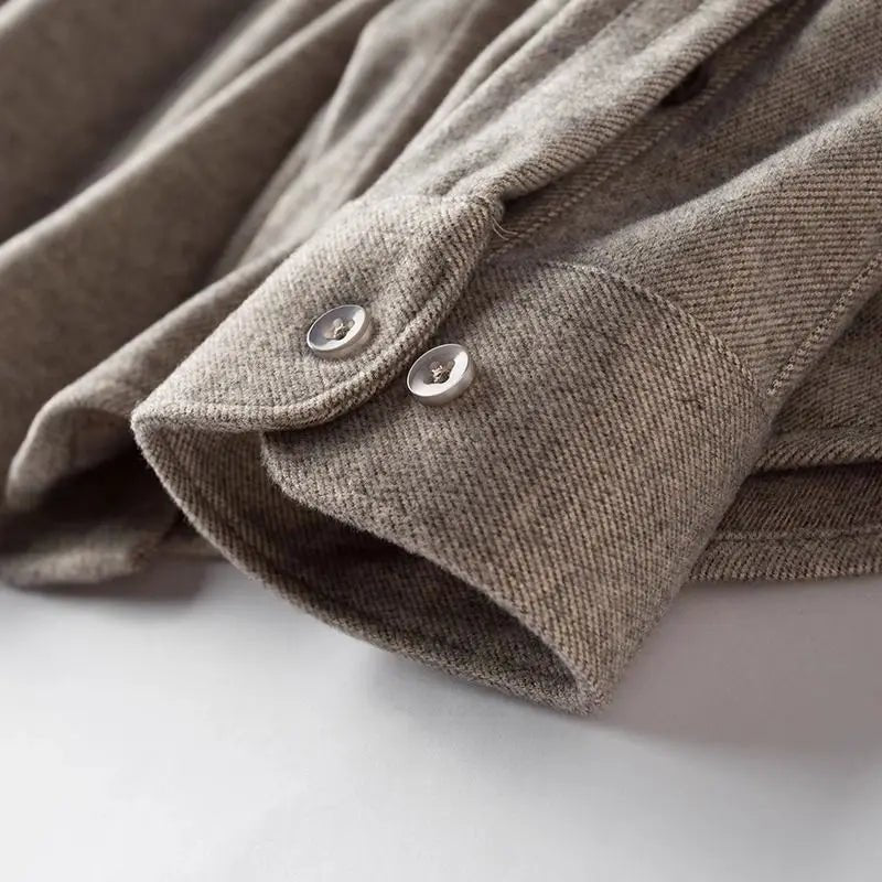 Bastien Chemise en flanelle épaisse et chaude à col montant pour temps froid - Hommfer
