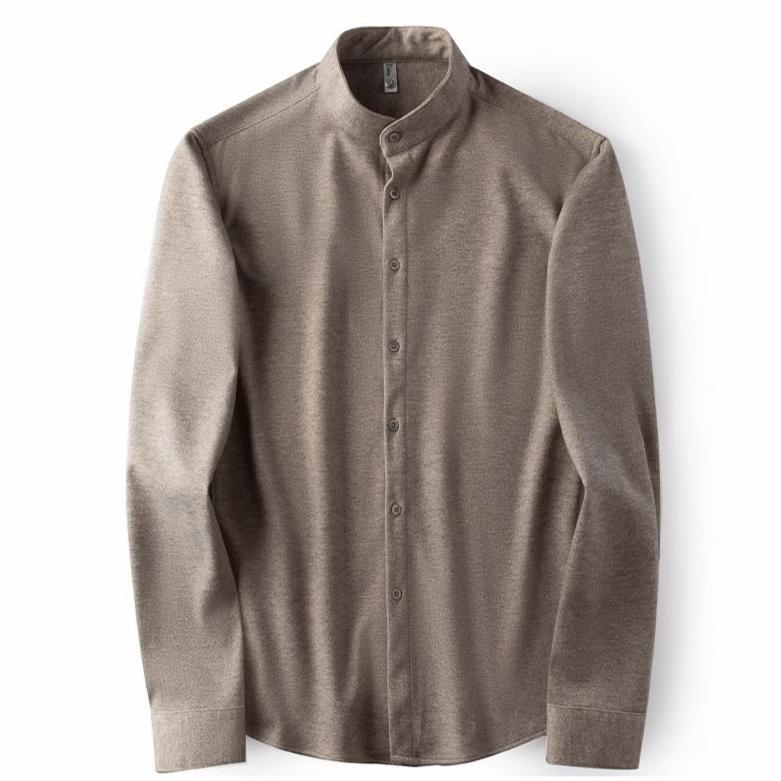 Bastien Chemise en flanelle épaisse et chaude à col montant pour temps froid - Hommfer