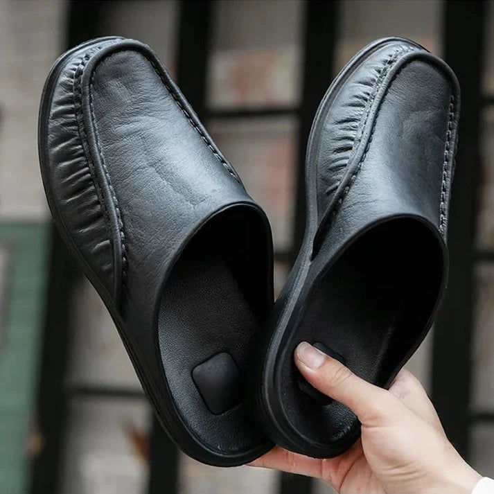 Hommfer - Men's Slip-On Loafer Slides with Cushioned Insole for All-Day Comfort