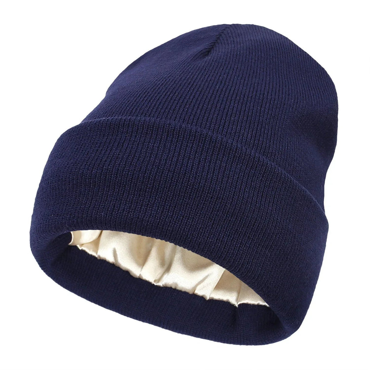 Bonnet en tricot avec doublure en satin anti-frisottis pour cheveux hydratés et sans casse - Hommfer