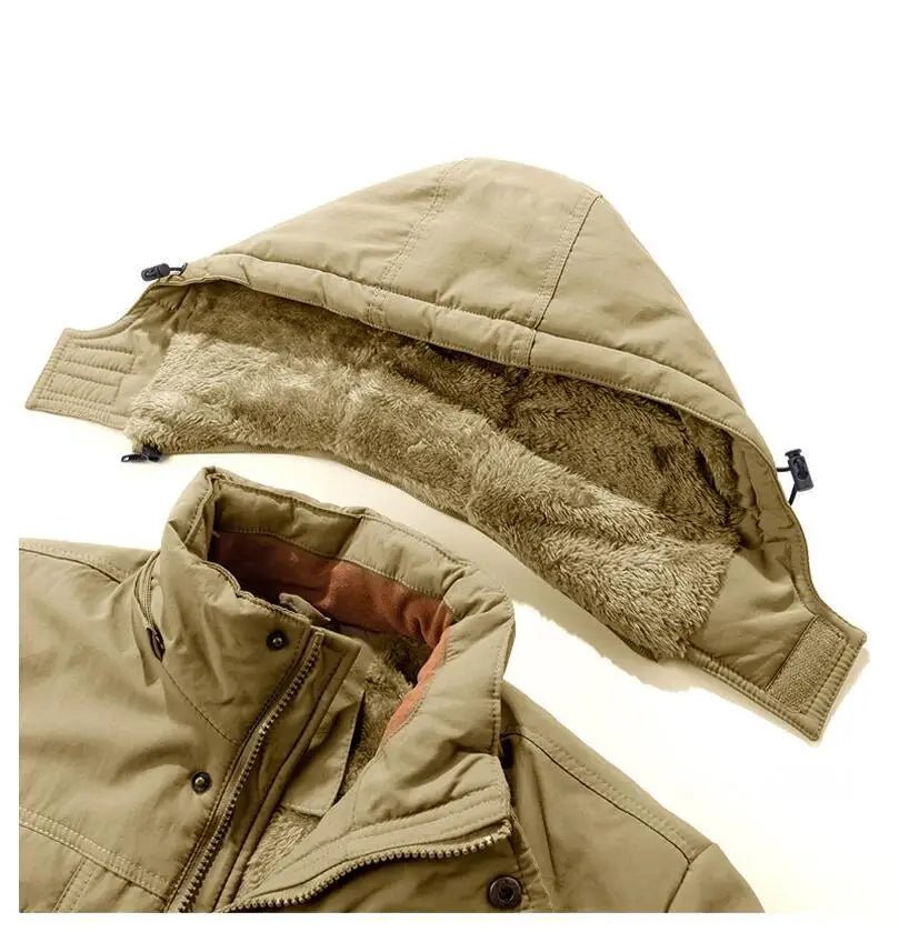 Boréal Manteau d’hiver résistant à l’eau avec doublure polaire, capuche amovible et poches cargo pour grand froid - Hommfer