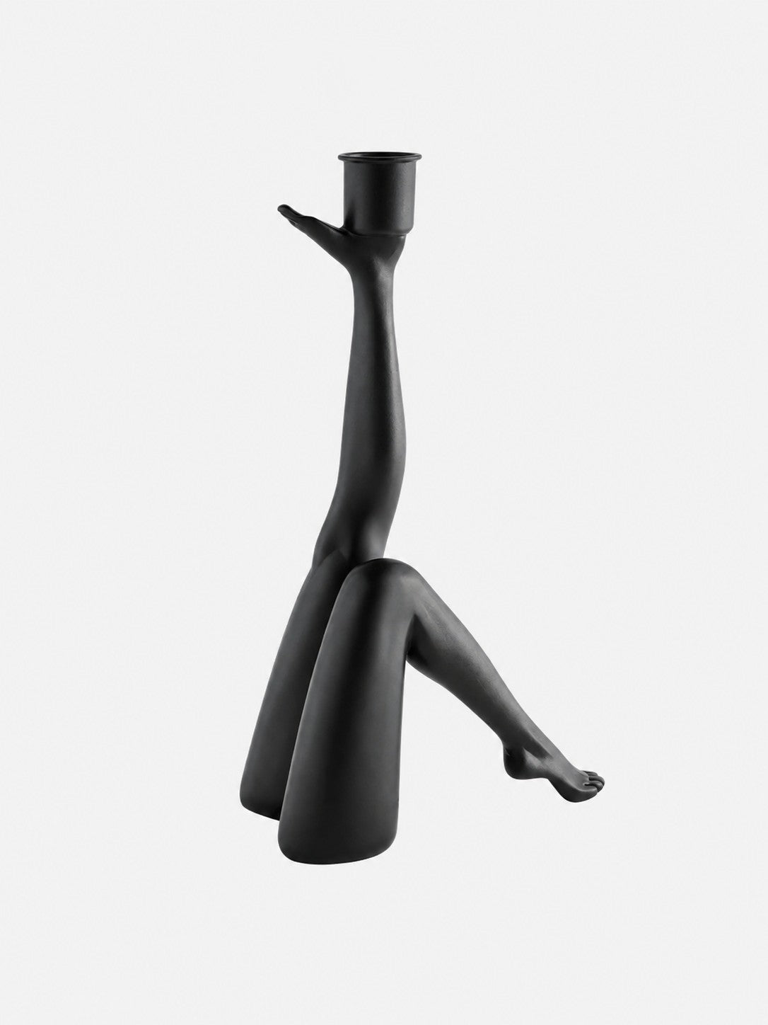 Bougeoir sculptural Kickra avec base dorée pour table de salle à manger et salon - Hommfer